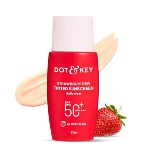 dot & key strawberry dew tinted sunscreen in vivo tested spf 50+ pa++++ with new age uv filters, brightens & protects skin